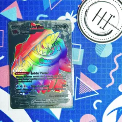 PokÃ©mon Kamalm VMax Silver Foil Holo Textured Fan Art Card Nintendo - Image 1