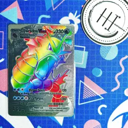PokÃ©mon Gyarados VMax Silver Foil Holo Textured Fan Art Card Nintendo - Image 1