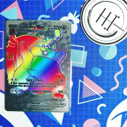 PokÃ©mon Greedent VMax Silver Foil Holo Textured Fan Art Card Nintendo - Image 1