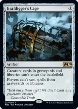 Slightly Played, English - 1 x MTG Grafdigger's Cage Core Set 2020 - Image 1