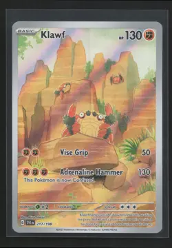Pokemon Card Klawf 217/198 Scarlet & Violet Base Set Illustration Rare Near Mint - Image 1