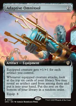 1x (32) Adaptive Omnitool - EXTENDED ART MTG Commander Aetherdrift NM Magic Regu - Image 1