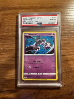 PSA Grade 10 Mewtwo Brilliant Stars Basic Pokemon Card - Image 1