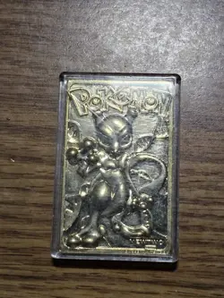 1999 Burger King Limited Edition Pokemon Trading Card 23K Gold Plated Mewtwo - Image 3