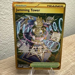 Pokémon TCG Jamming Tower Hyper Rare Gold Card 243/182 Destined Rivals Mint - Image 10