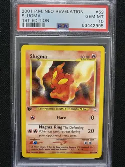 2001 Pokemon Neo Revelation 1st Edition Slugma 53/64 PSA 10 Gem Mint - Image 1