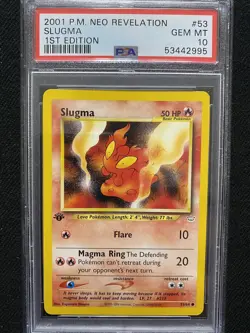 2001 Pokemon Neo Revelation 1st Edition Slugma 53/64 PSA 10 Gem Mint - Image 2