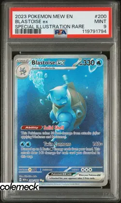 PSA 9 Mint Blastoise EX SIR Full Art Holo 200/165 Pokemon Scarlet & Violet 151 - Image 1