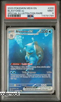 PSA 9 Mint Blastoise EX SIR Full Art Holo 200/165 Pokemon Scarlet & Violet 151 - Image 3