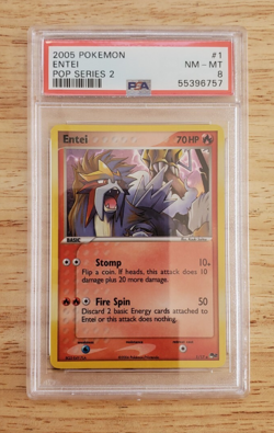 Pokemon PSA 8 NM-MINT 2005 Entei Pop Series 2 Holo Card - Image 3