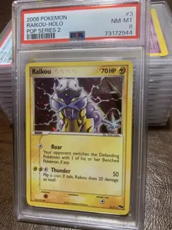 ~ ~ PSA 8 ~ Raikou Holo ~ Pokemon Pop Series 2 Gem Mint Card ~ #3 - Image 1