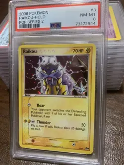 ~ ~ PSA 8 ~ Raikou Holo ~ Pokemon Pop Series 2 Gem Mint Card ~ #3 - Image 2