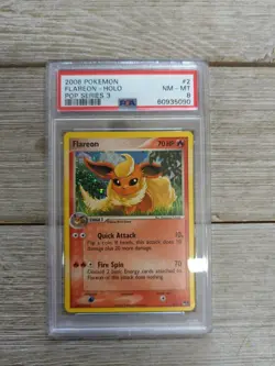 PSA 8 Graded Flareon - Holo Pop Series 3 2006 Pokemon #2 - Image 1