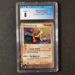 PSA 8 NM-MINT Hitmonchan ex EX Ruby & Sapphire 98/109 Pokemon With Swirls - Image 5