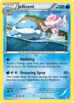 Jellicent  21/119 Phantom Forces Pokemon Card NM - Image 1