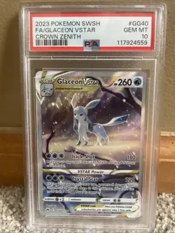 2023 POKEMON SWORD AND SHIELD CROWN ZENITH #GG40 FA/GLACEON VSTAR PSA 10 - Image 3
