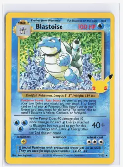 BLASTOISE 2/102 2021 POKEMON CELEBRATIONS CLASSIC HOLO RARE A 2/102 NM - Image 1