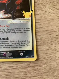 Umbreon Gold Star 17/17 Celebrations Classic Collection Pokemon Card - Image 6