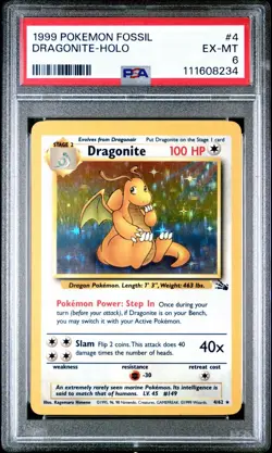 DRAGONITE 4/62 PSA 6 1999 FOSSIL HOLO POKEMON CARD ENGLISH - Image 3