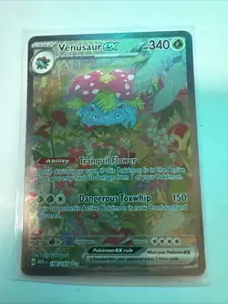 PokÃ©mon TCG Venusaur EX Full Art Holo Card 198/165 Scarlet & Violet 151 Series - Image 1