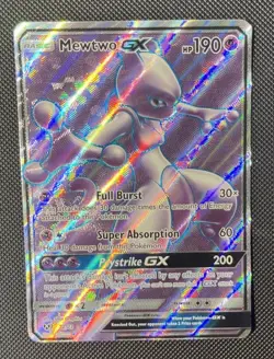 Mewtwo GX (Full Art) 72/73 Shining Legends Holo Pokemon Card TCG LP/MP - Image 1