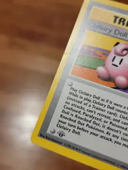 PL - Clefairy Doll 1st Edition Shadowless Base Set 70/102 Rare Pokemon Card - Image 8