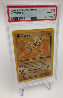 1999 POKEMON FOSSIL  Trading Card HITMONLEE #22/62 slab graded PSA NM-MT 8 - Image 10