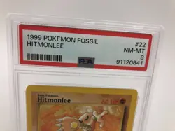 1999 POKEMON FOSSIL  Trading Card HITMONLEE #22/62 slab graded PSA NM-MT 8 - Image 3