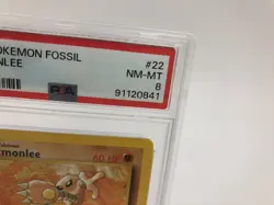 1999 POKEMON FOSSIL  Trading Card HITMONLEE #22/62 slab graded PSA NM-MT 8 - Image 8