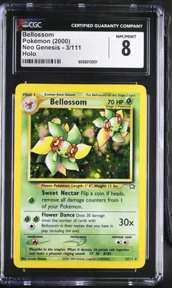 CGC 8 Bellossom 2000 Neo Genesis 3/111 Holo Pokemon Card psa - Image 1