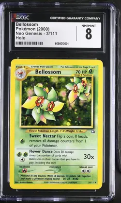 CGC 8 Bellossom 2000 Neo Genesis 3/111 Holo Pokemon Card psa - Image 3