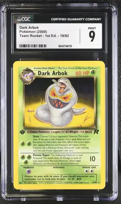 CGC 9 MINT Dark Arbok Team Rocket 1st Edition 19/82 Pokemon Card psa - Image 1
