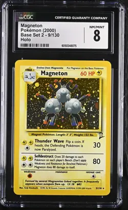 CGC 8 Magneton 2000 Base Set 2 9/130 Holo Pokemon Card psa - Image 3