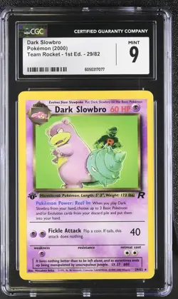 CGC 9 MINT Dark Slowbro Team Rocket 1st Edition 29/82 Pokemon Card psa - Image 3