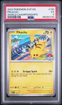 PSA 9 MINT Pikachu BLACK STAR PROMOS #190 WORLD CHAMPIONSHIPS Pokemon Card - Image 1