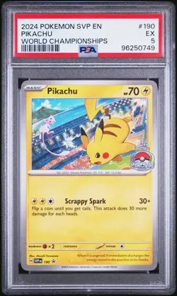 PSA 9 MINT Pikachu BLACK STAR PROMOS #190 WORLD CHAMPIONSHIPS Pokemon Card - Image 3
