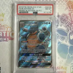 💧Pokemon Card  Blastoise GX Premium Full Art Black Star Promo SM189 PSA 8 - Image 1