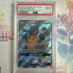 💧Pokemon Card  Blastoise GX Premium Full Art Black Star Promo SM189 PSA 8 - Image 3