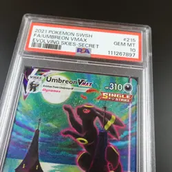 PSA 10 Umbreon Vmax 215/203 Evolving Skies Alternative Art Graded Pokemon Card - Image 2