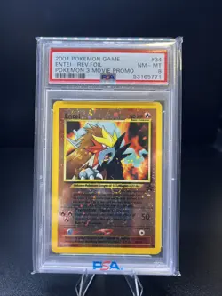 PSA 8 Entei # 34 Black Star Promo 2001 Reverse Holo RARE Pokemon Card NM - MT - Image 3