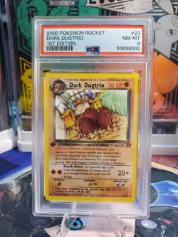 Dark Dugtrio 23/82 1st Edition Team Rocket Set Rare Pokemon Card PSA 8 NM-MT - Image 1