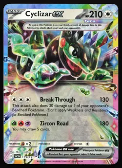 Cyclizar ex 159/191 Surging Sparks Holo Double Rare Near Mint Pokemon Card - Image 1