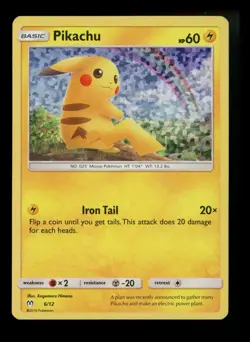 Pikachu 6/12 McDonalds 2019 Black Star Promo Holo Pokémon Card TCG - Image 1