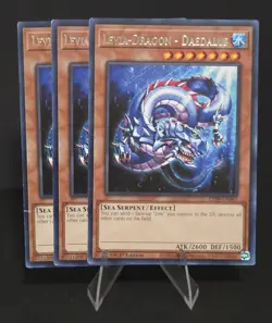 Yugioh x3 Card Playset Levia-Dragon - Daedalus LED9-EN047 Rare 1st Edition - Image 2