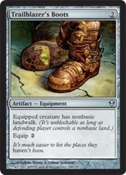 MTG Trailblazer's Boots, Zendikar, Heavily Played, English - Image 1