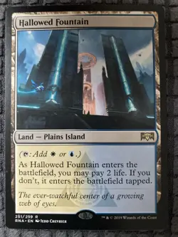 MTG HALLOWED FOUNTAIN RARE MAGIC THE GATHERING Ravnica Allegiance - Image 1