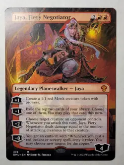 Jaya, Fiery Negotiator -Borderless- DOMINARIA UNITED Regular DMU 374 mtg NM/M - Image 1