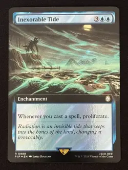 1x MTG Inexorable Tide (Extended Art) (Surge Foil) - Fallout (PIP) #988 - Magic - Image 1