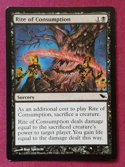 Magic The Gathering SHADOWMOOR RITE OF CONSUMPTION black card MTG - Image 1