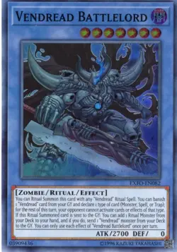 Yu-Gi-Oh! Vendread Battlelord Unlimited EXFO-EN082 Super Rare NM/LP x1 - Image 1